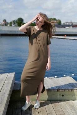 Damen Henriette Steffensen Copenhagen LANGES KLEID M/DRUCKEN | 98038