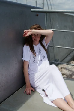 Damen Henriette Steffensen Copenhagen LANGES KLEID M/DRUCKEN | 98038