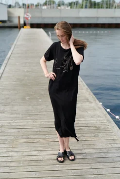 Damen Henriette Steffensen Copenhagen LANGES KLEID M/DRUCKEN | 98038