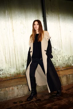 Damen Henriette Steffensen Copenhagen TRENCHCOAT AUS DOPPELLAGIGEM FLEECE | 7145