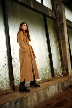 Damen Henriette Steffensen Copenhagen TRENCHCOAT AUS DOPPELLAGIGEM FLEECE | 7145