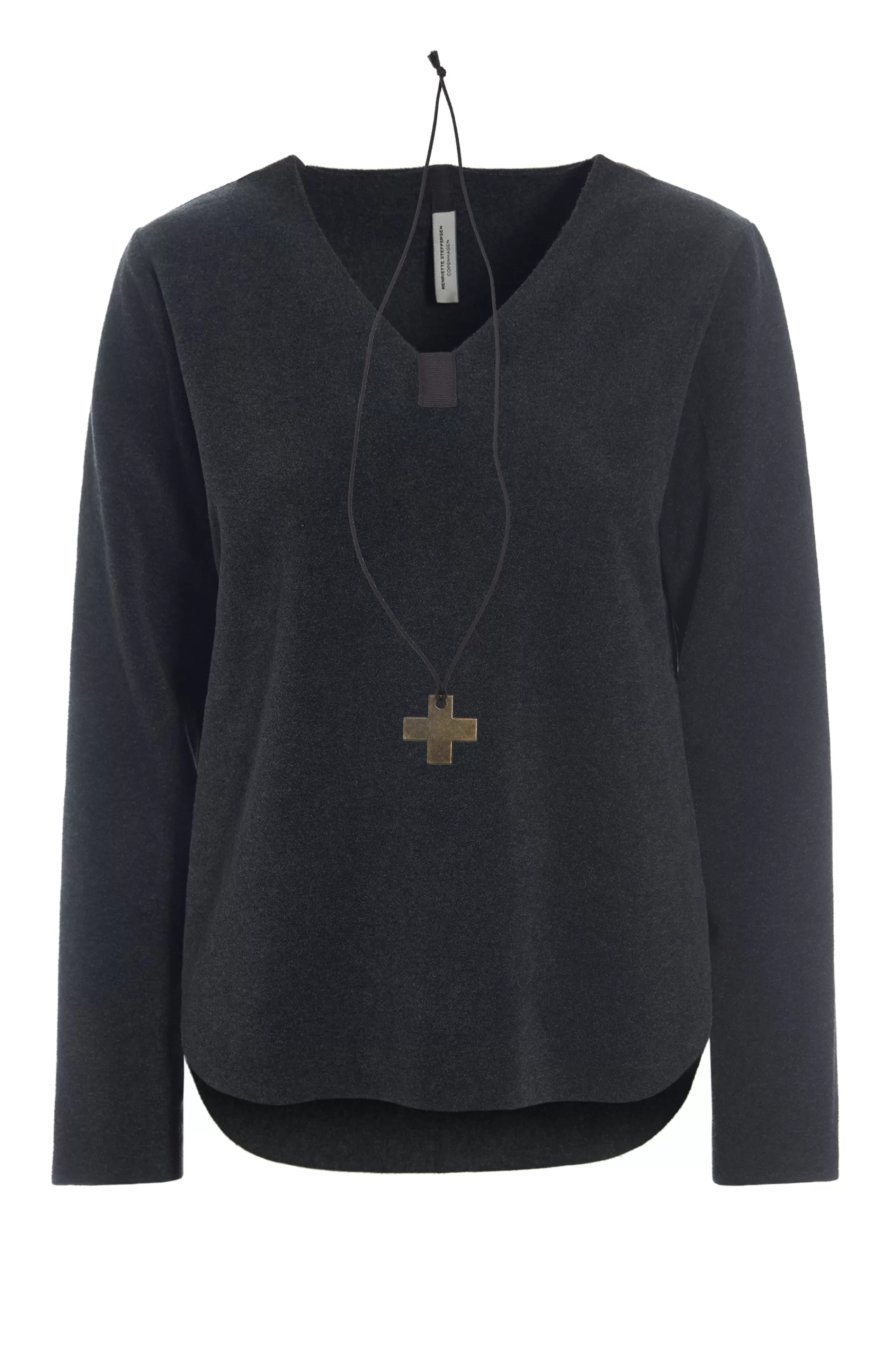 Henriette Steffensen Copenhagen BLUSE M/ HALSKETTE | 1362 SOFT BLACK Hot