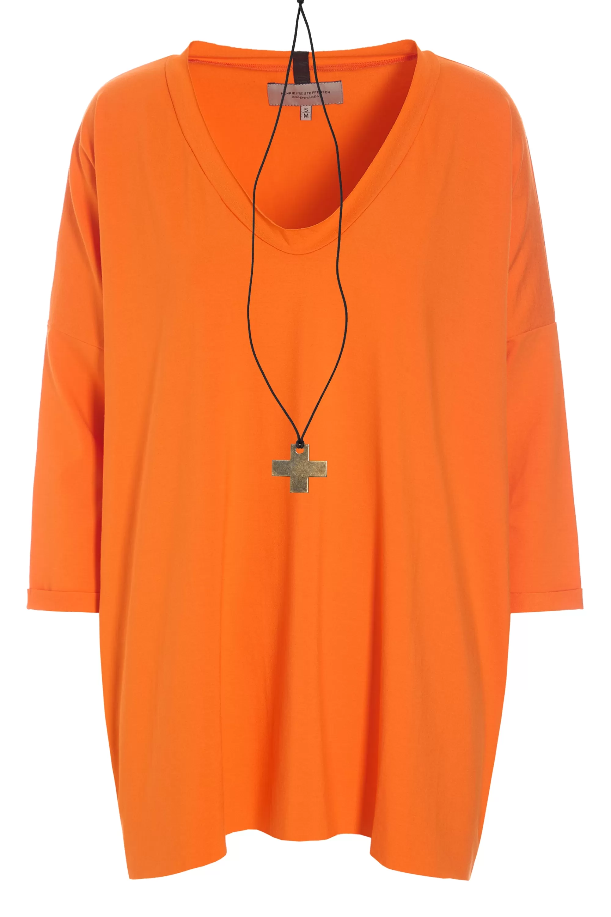 Henriette Steffensen Copenhagen BLUSE M/HALSKETTE | 96083 ORANGE Hot