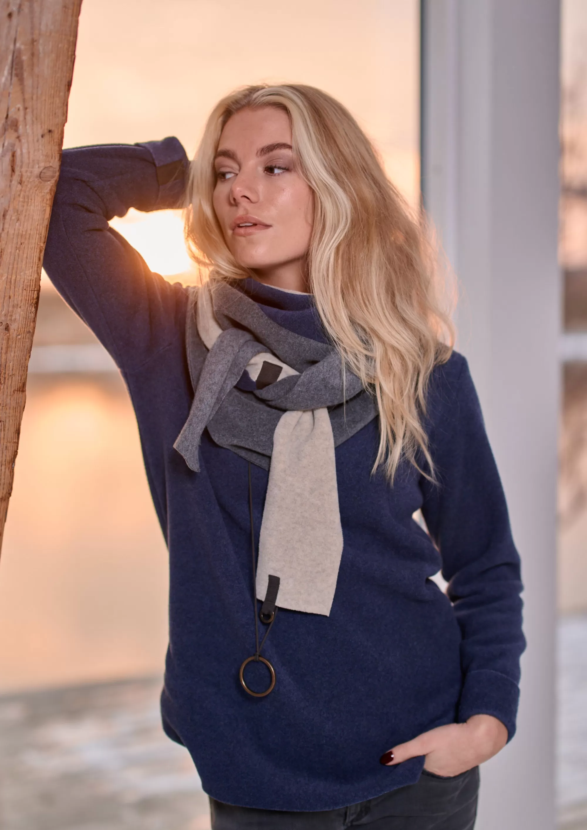 Henriette Steffensen Copenhagen BLUSE MIT SIGANTUR HALSSCHMUCK | 1332 DENIM Flash Sale