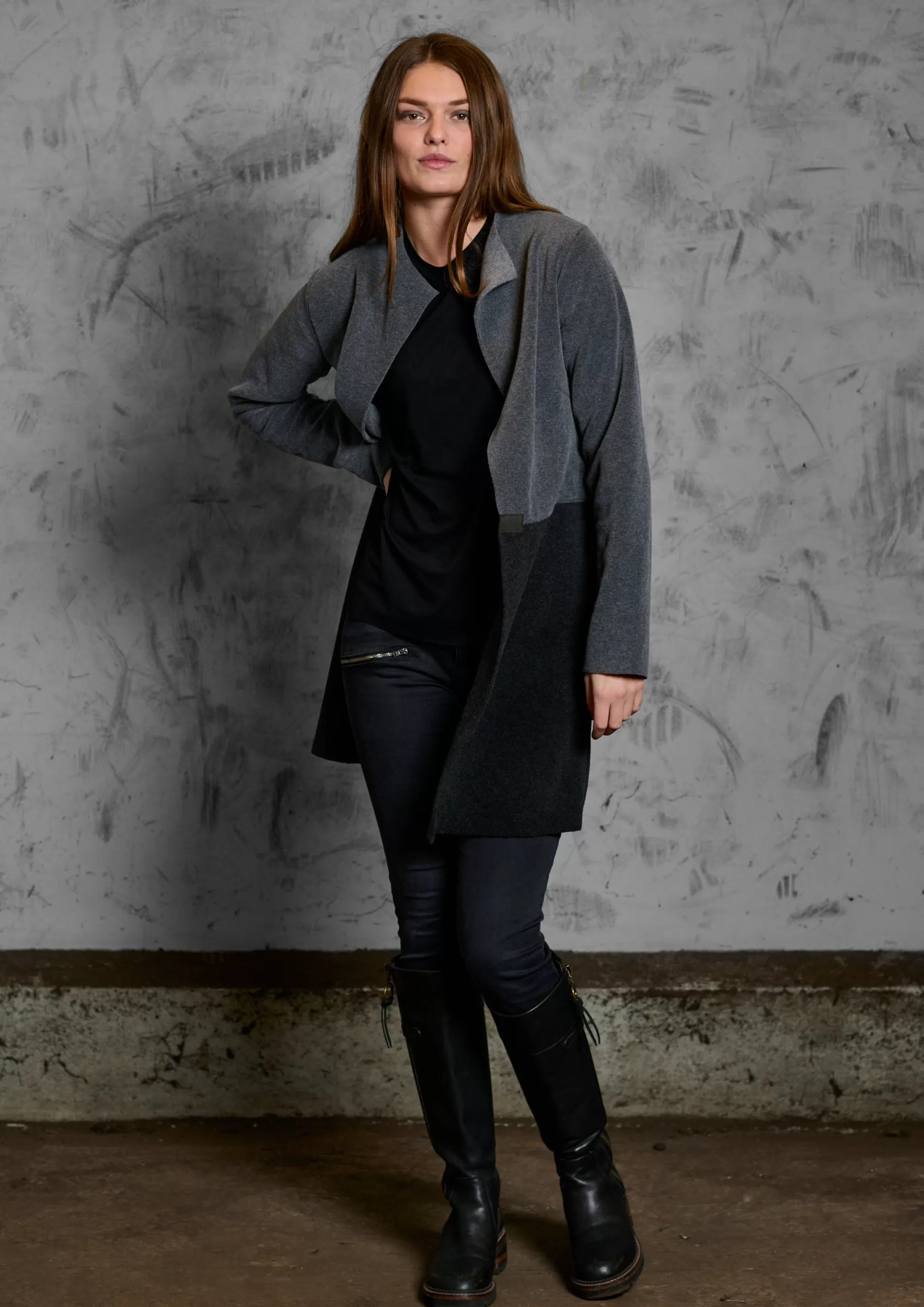 Henriette Steffensen Copenhagen CARDIGAN 2 FARBEN | 7133 GREY/SOFT BLACK Best Sale