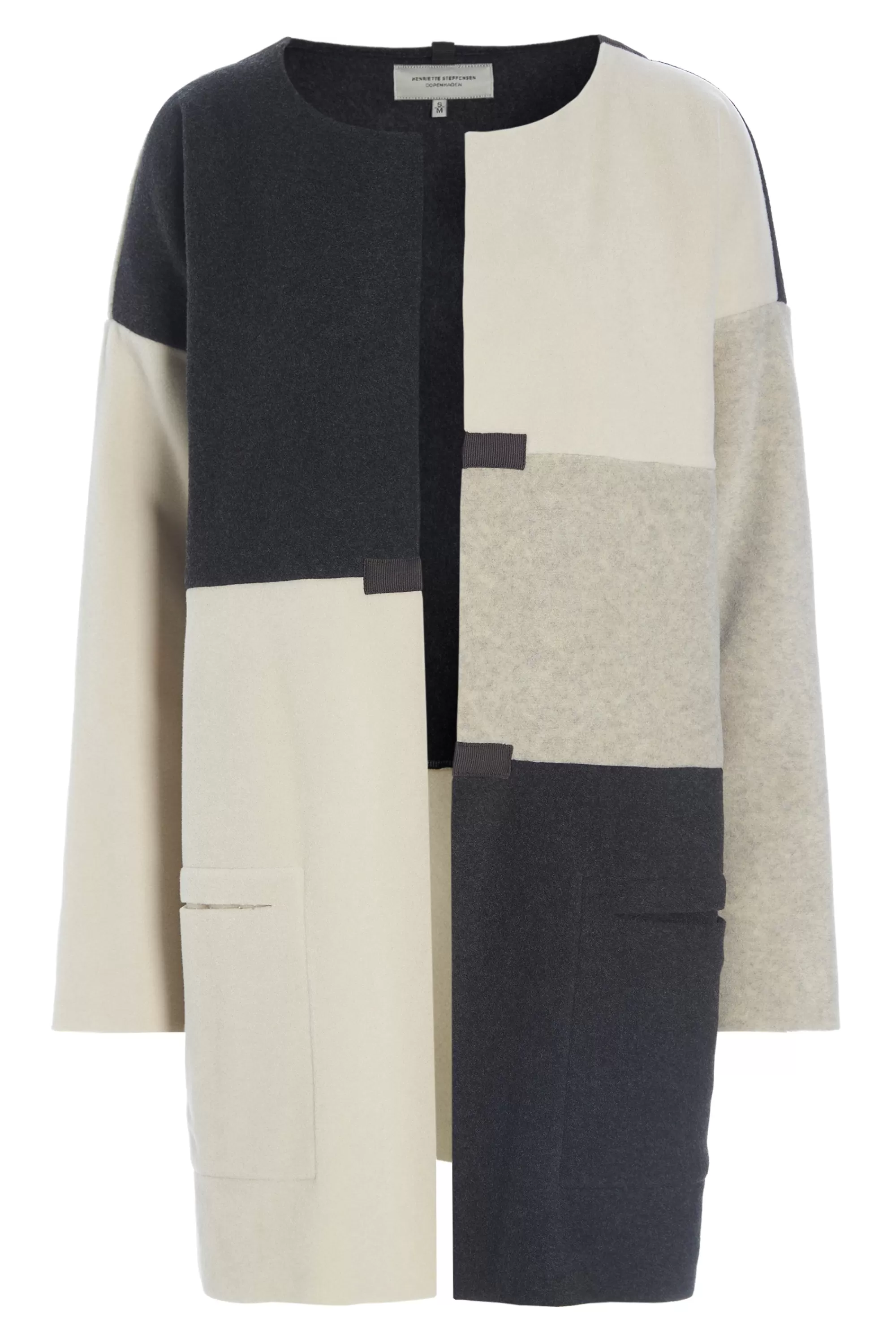 Henriette Steffensen Copenhagen CARDIGAN PATCH | 7161 SOFT BLACK/SAND/KIT Cheap