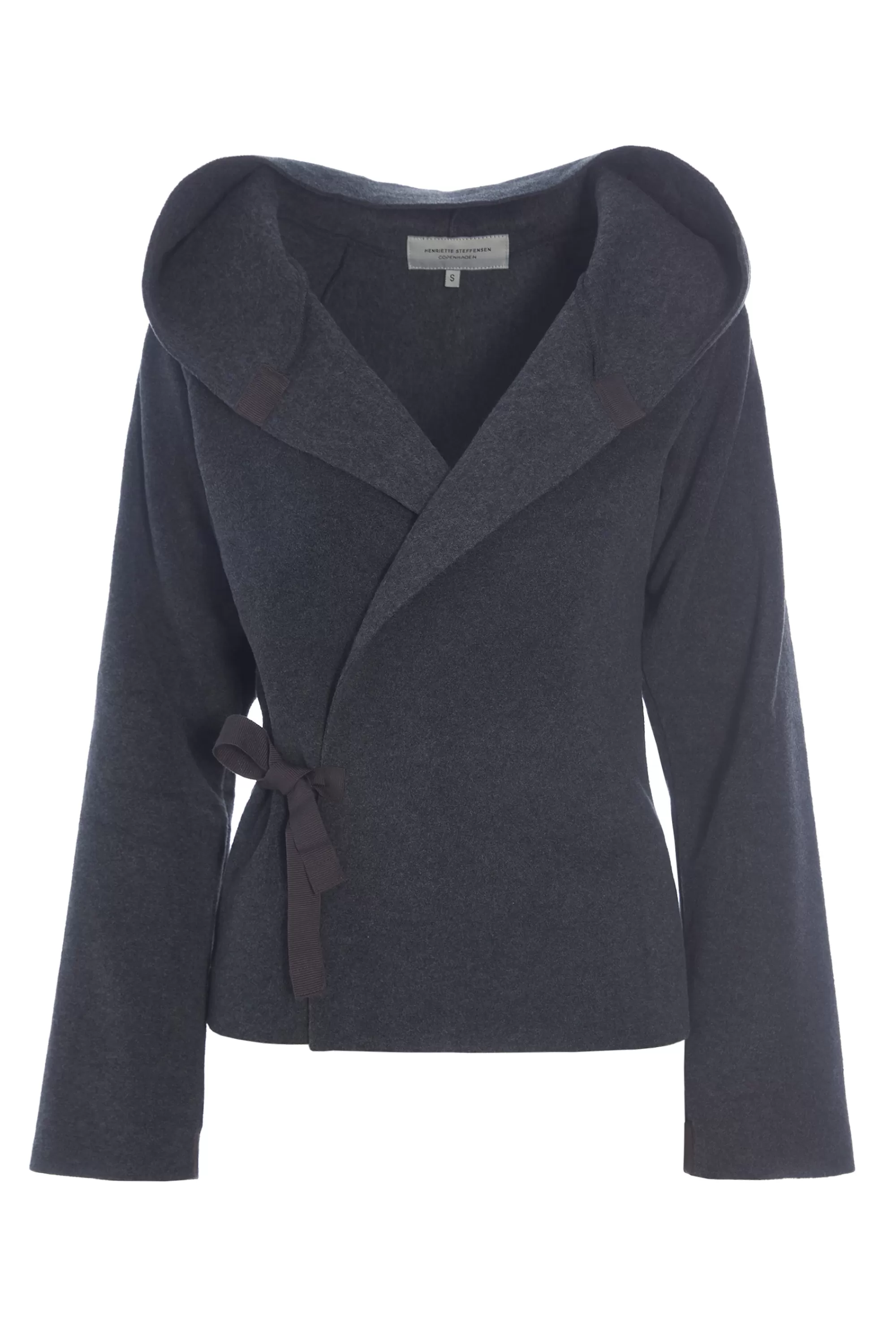 Henriette Steffensen Copenhagen KLASSISCHE FLEECE WICKEL CARDIGAN | 1009 SOFT BLACK Online