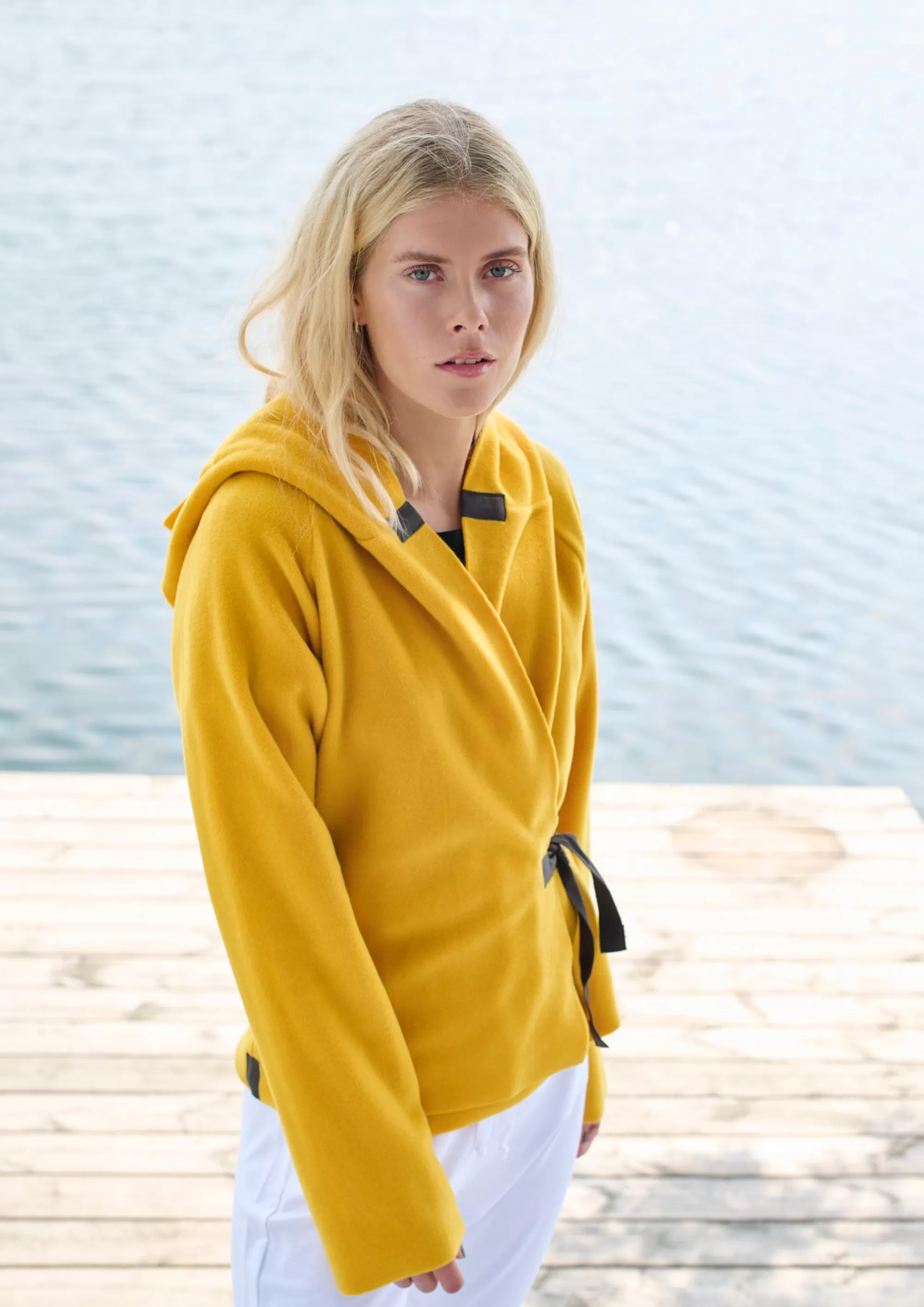 Henriette Steffensen Copenhagen KLASSISCHE FLEECE WICKEL CARDIGAN | 1009 SAFRAN Store