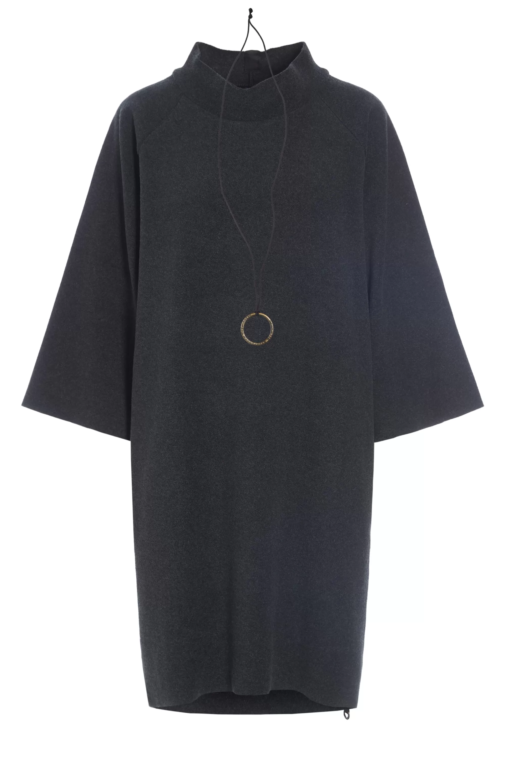 Henriette Steffensen Copenhagen KLEID MIT HOHEM HALS | 3243 SOFT BLACK New