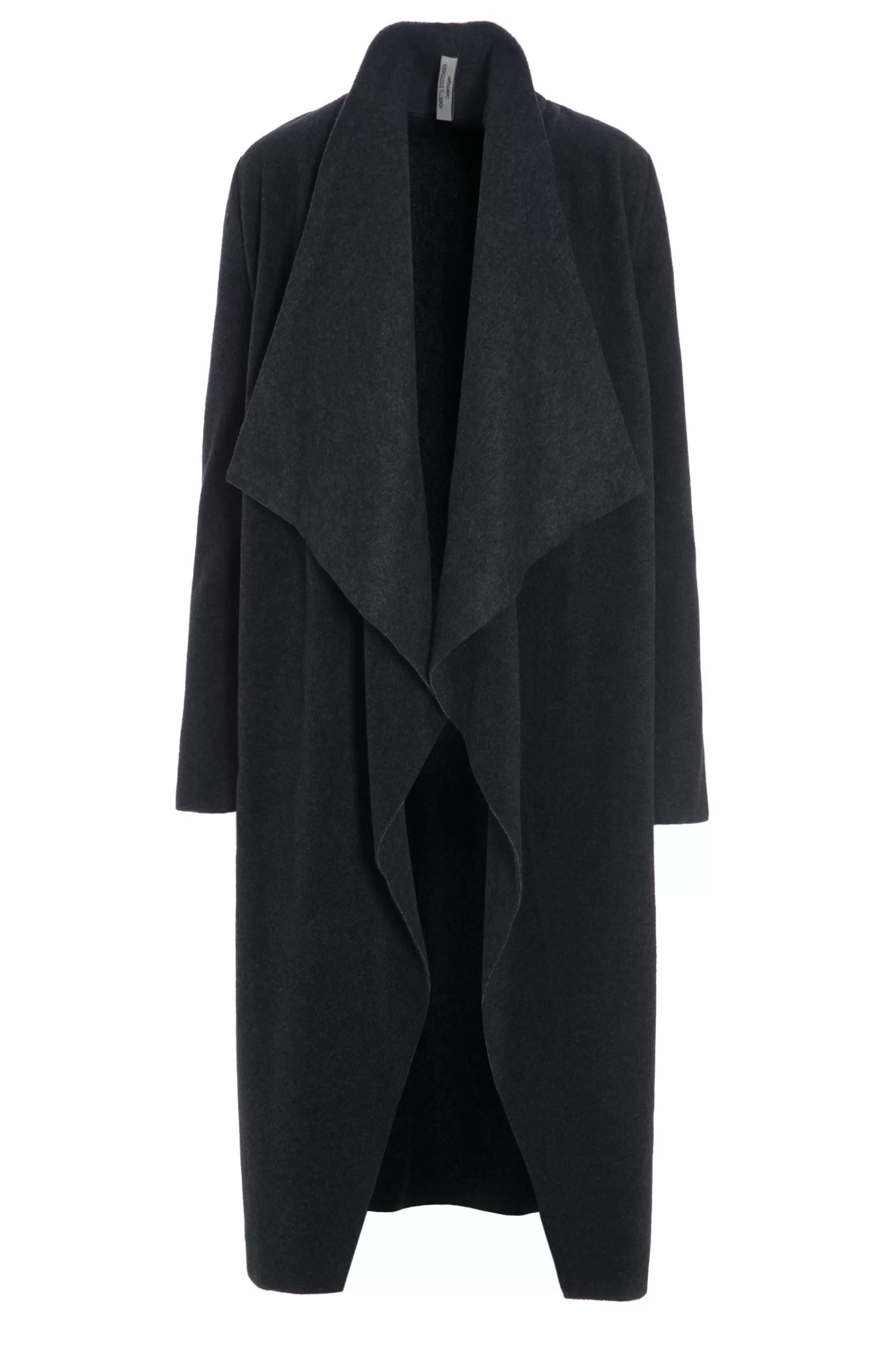 Henriette Steffensen Copenhagen LANGE CARDIGAN M/ WASSERFALL | 7131 SOFT BLACK Discount