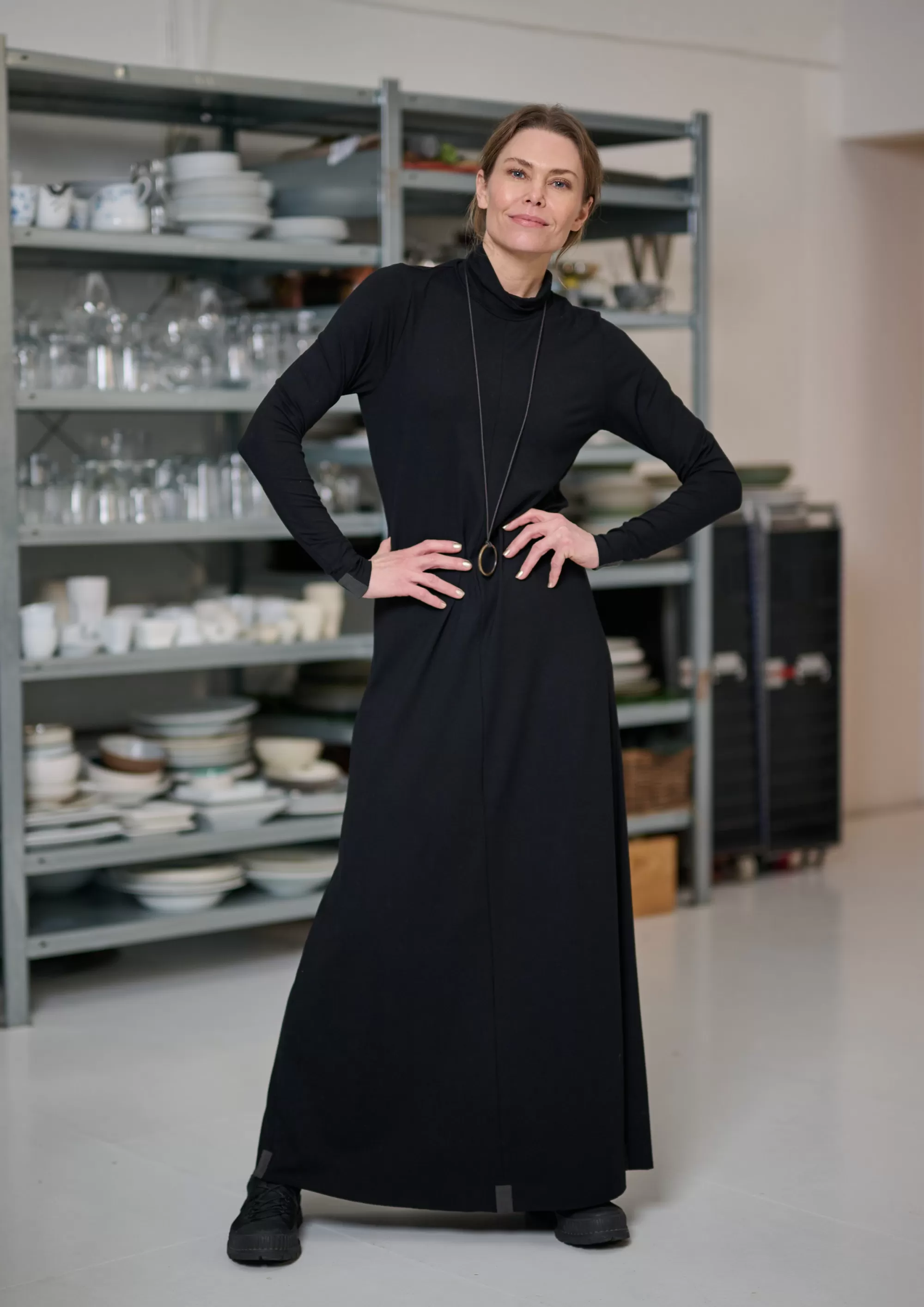 Henriette Steffensen Copenhagen LANGE KLEID W/SCHMUCK | 98058 BLACK Fashion