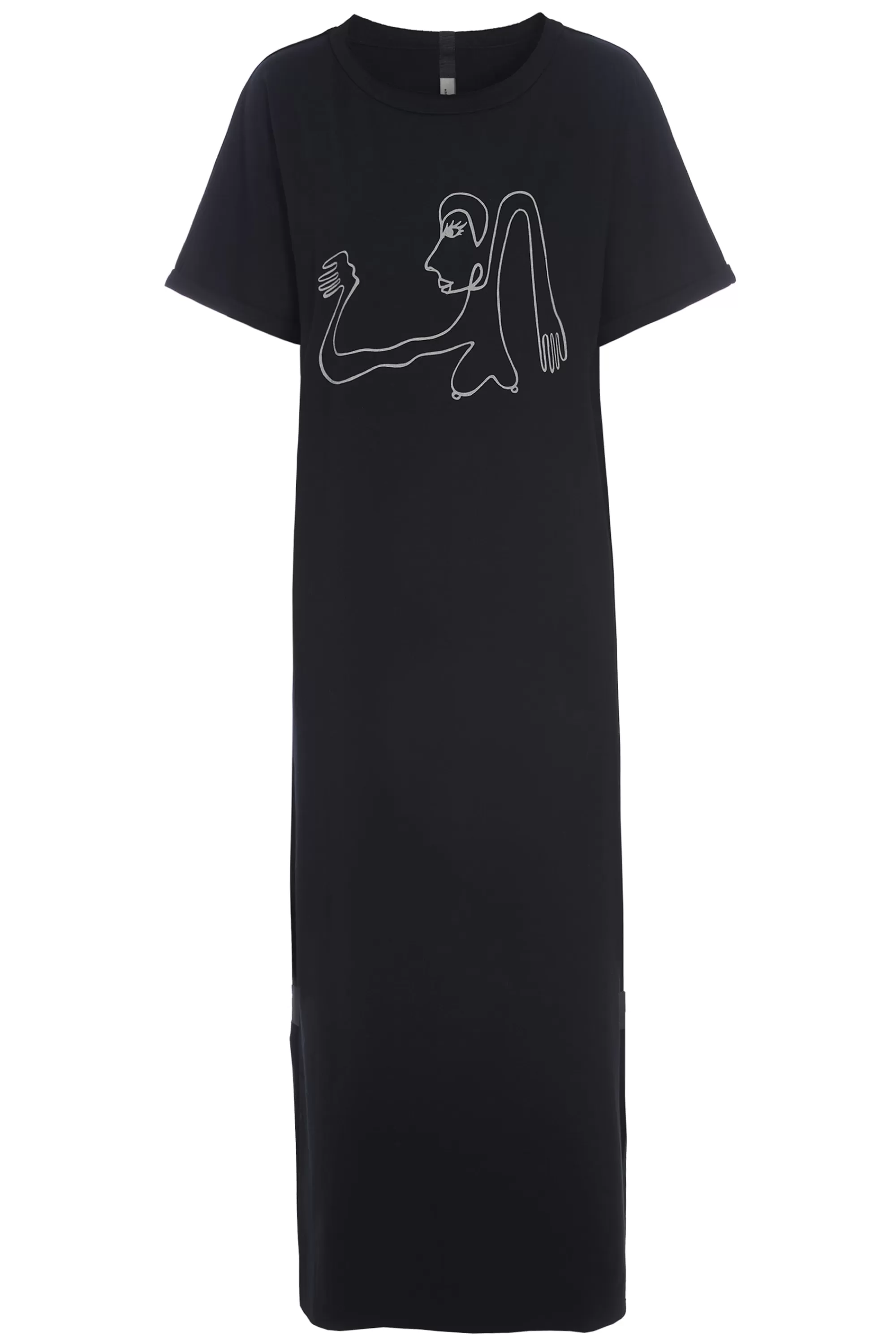 Henriette Steffensen Copenhagen LANGES KLEID M/DRUCKEN | 98038 BLACK Clearance
