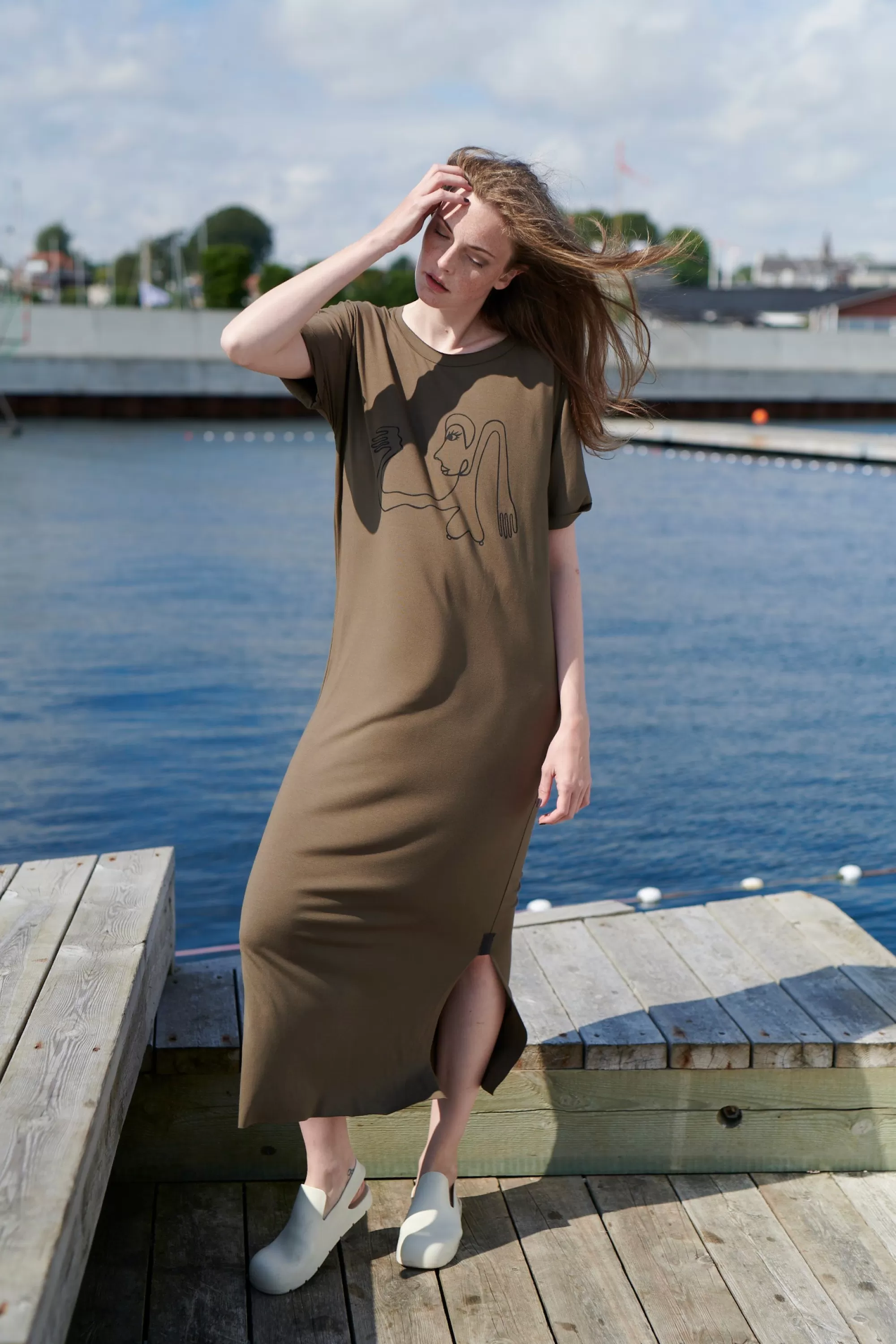 Henriette Steffensen Copenhagen LANGES KLEID M/DRUCKEN | 98038 BARK Hot