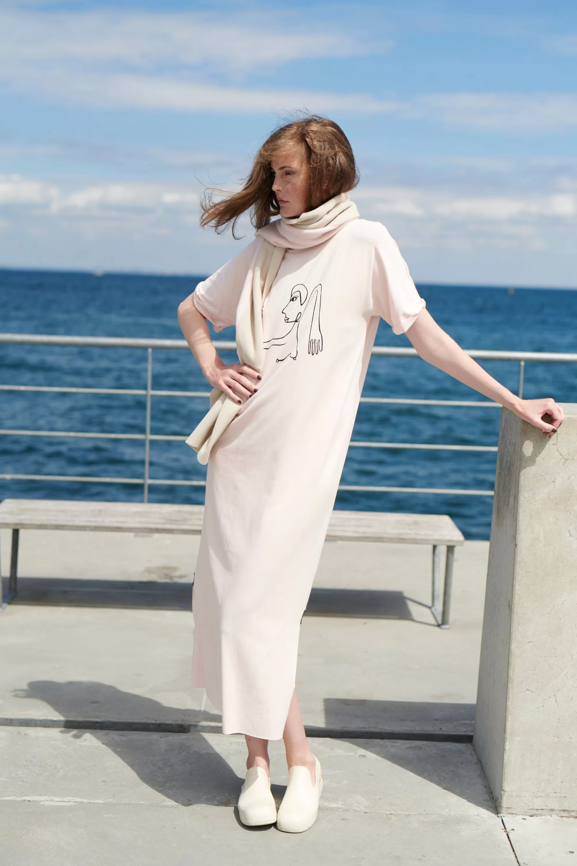 Henriette Steffensen Copenhagen LANGES KLEID M/DRUCKEN | 98038 SOFT ROSE Sale