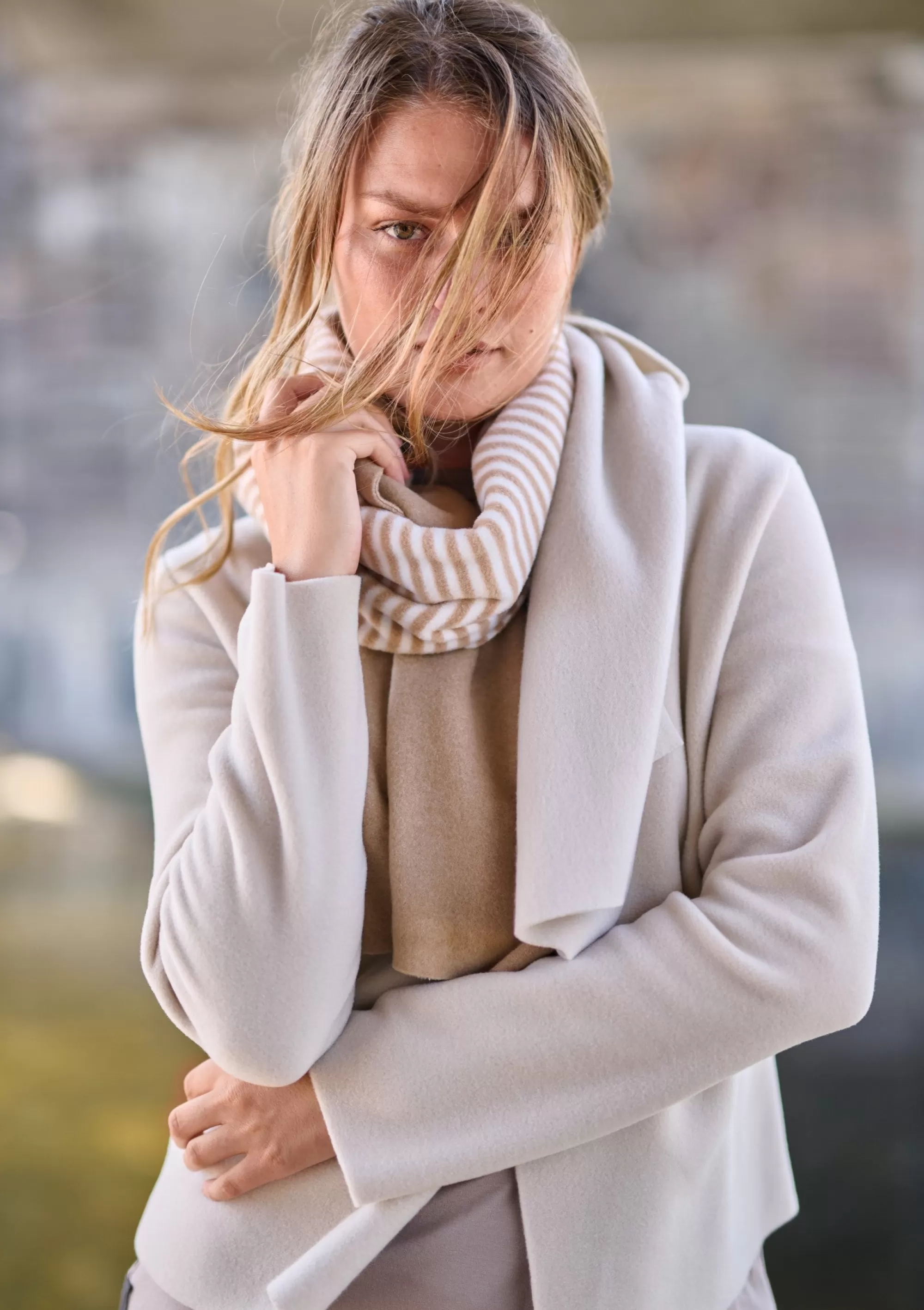 Henriette Steffensen Copenhagen NO WASTE SCHAL | 4063NW CAMEL/STRIPES C&OW/KIT Cheap