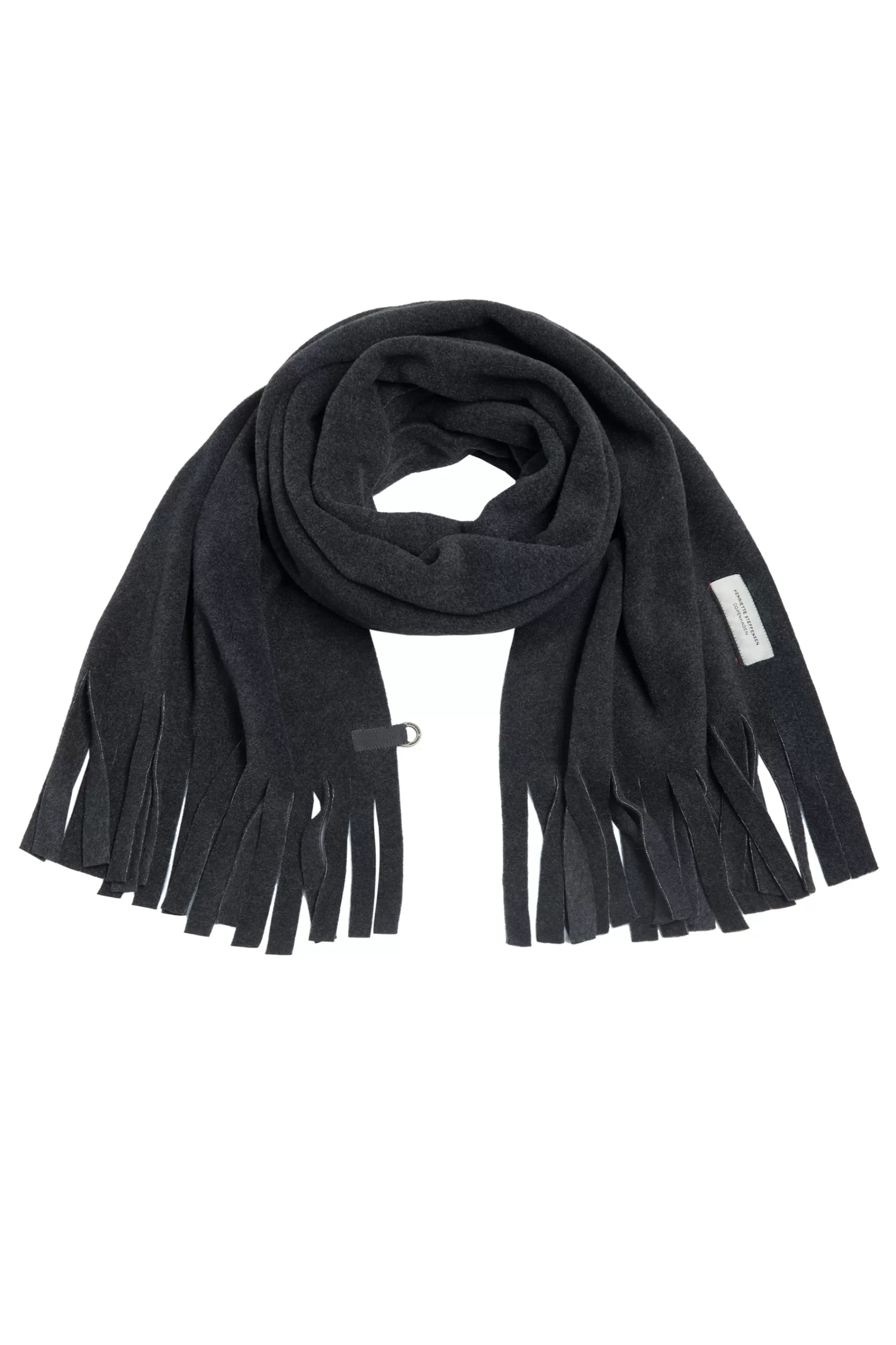 Henriette Steffensen Copenhagen SCHAL MIT FRANSEN | 4077 SOFT BLACK Flash Sale