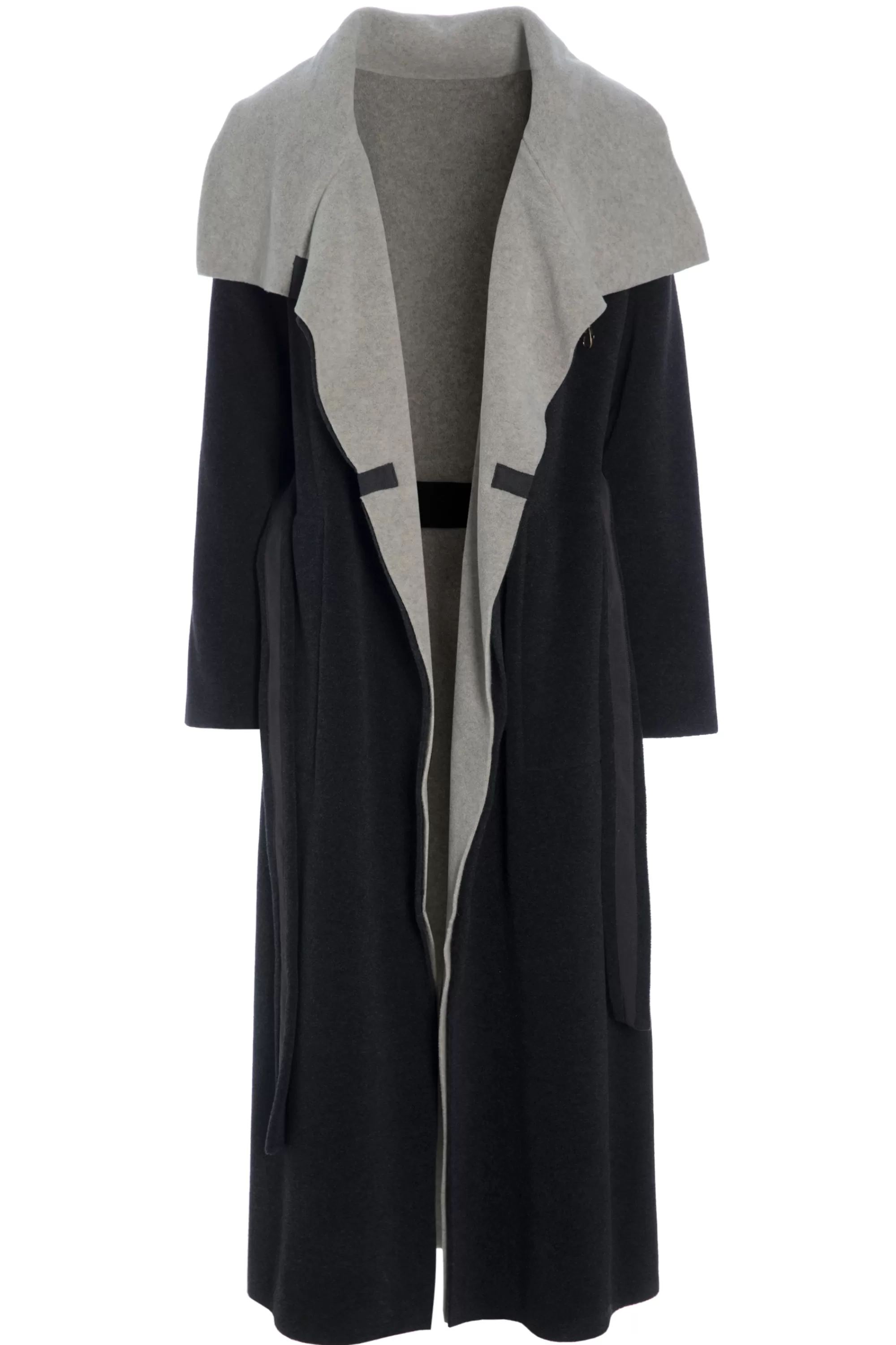 Henriette Steffensen Copenhagen TRENCHCOAT AUS DOPPELLAGIGEM FLEECE | 7145 SOFT BLACK/SAND Best