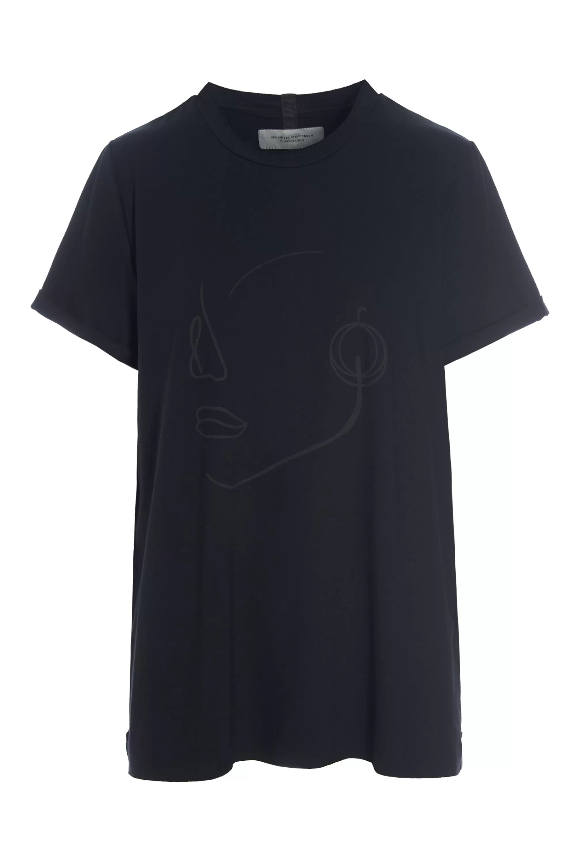 Henriette Steffensen Copenhagen T-SHIRT FACE IT | 96089 BLACK Sale