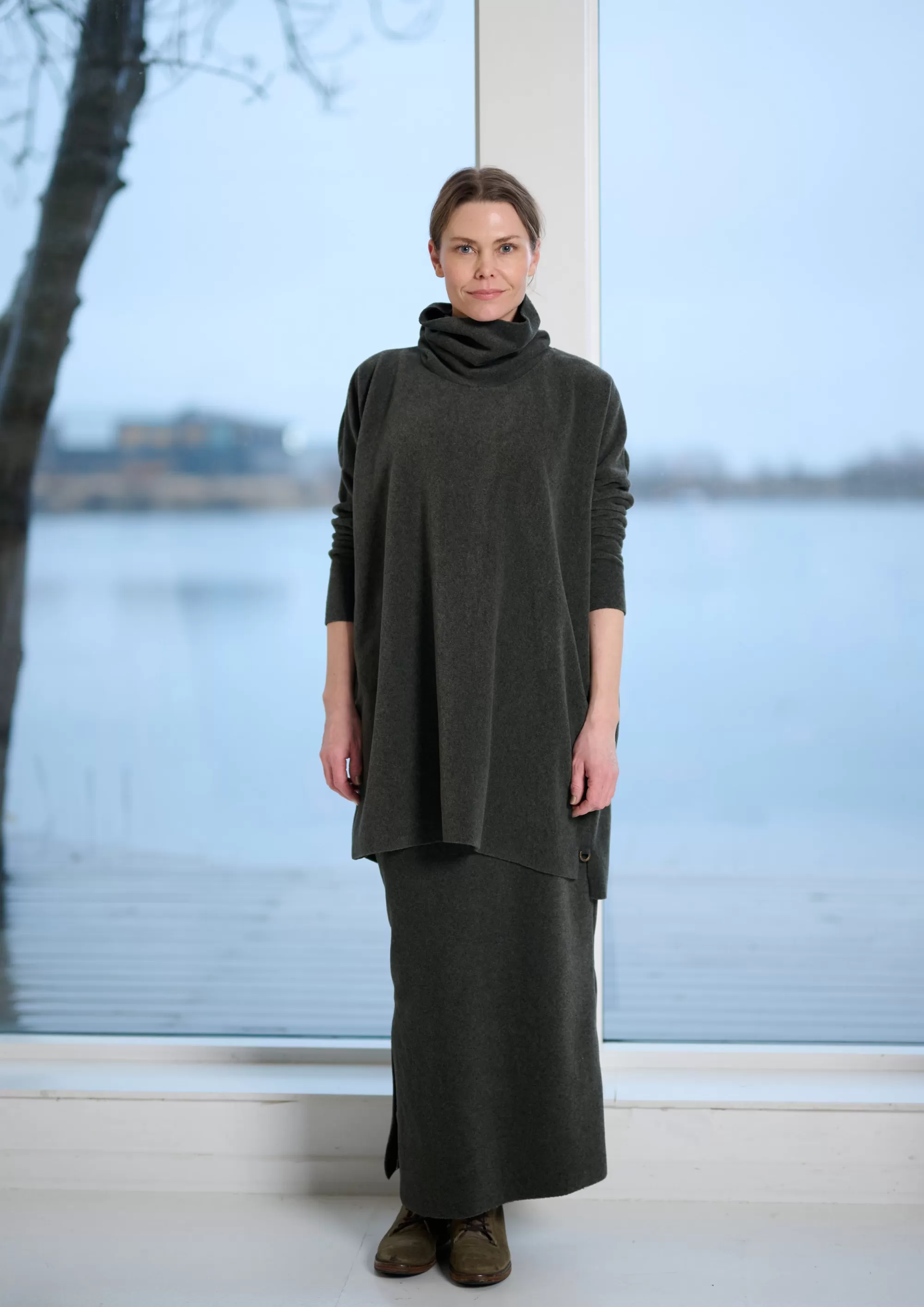 Henriette Steffensen Copenhagen TUNIC MIT HOHEM HALS | 1288 SOFT BLACK Discount