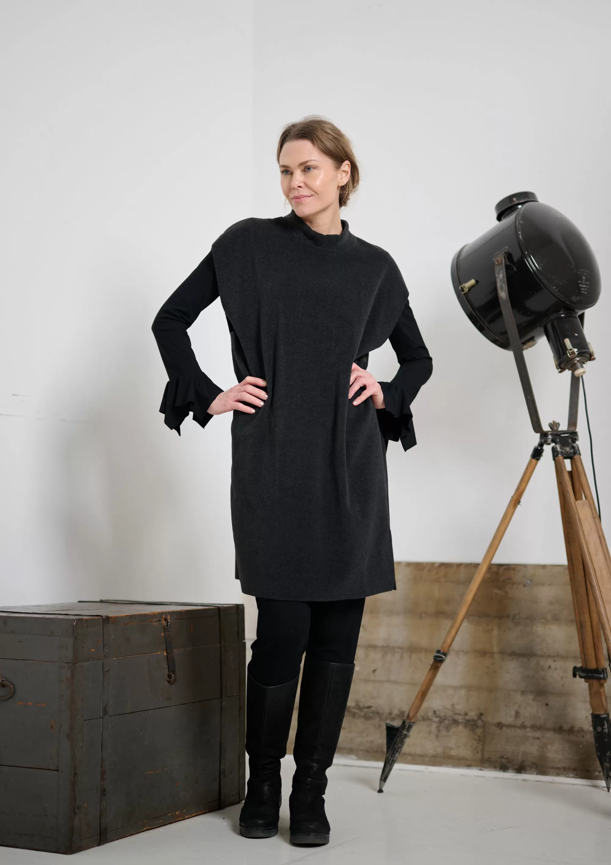 Henriette Steffensen Copenhagen TUNIKA ÄRMELLOS | 3247 SOFT BLACK Outlet