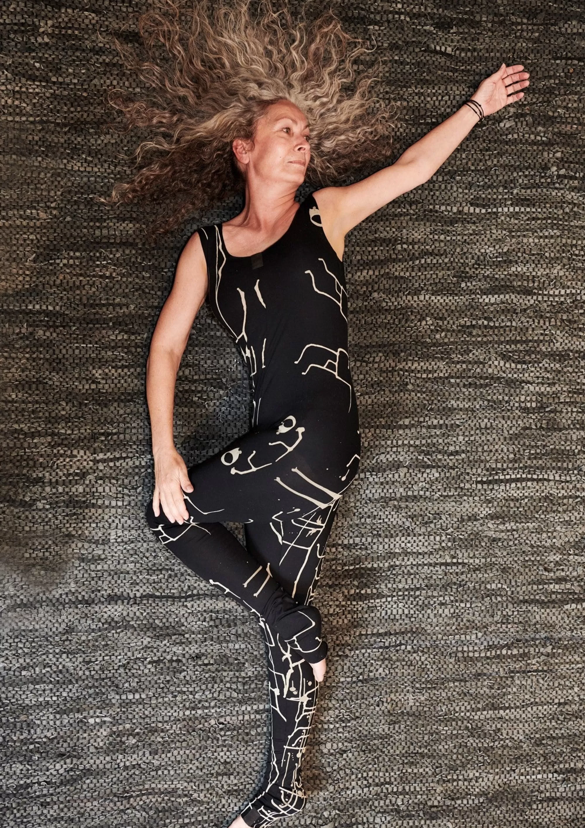 Henriette Steffensen Copenhagen YOGA JUMPSUIT | 99010 ART PRINT BLACK Best Sale